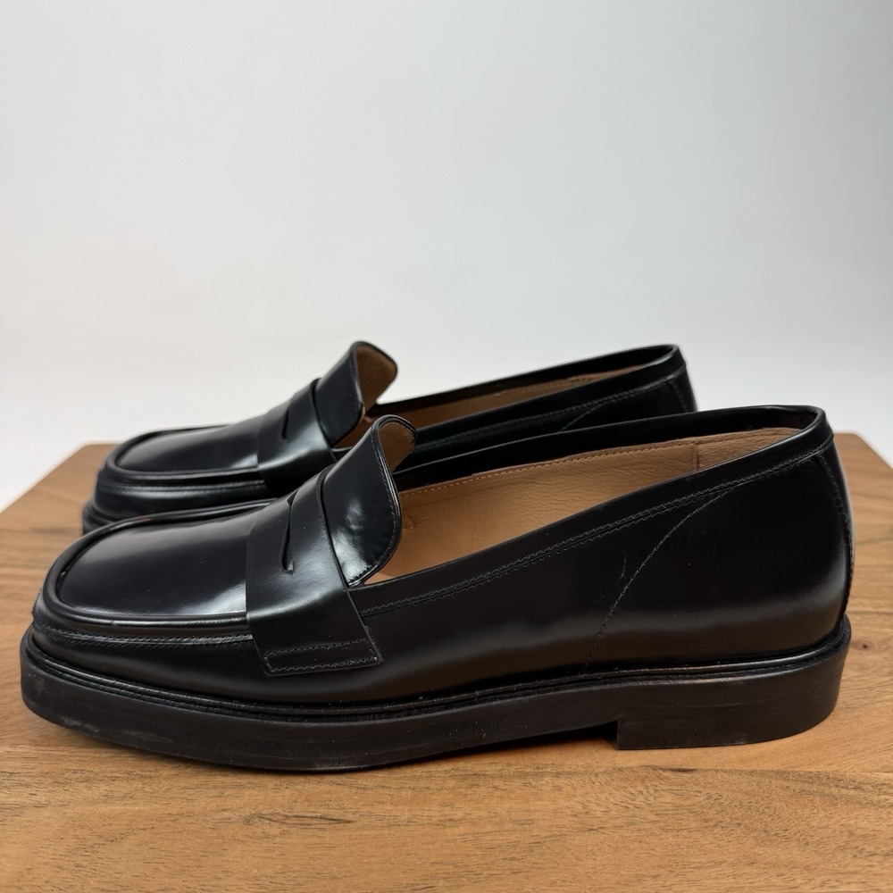 New $325 Women's Flattered Ilse Black Leather Penny Loafer Shoe Size 36 US 6 M - Picture 2 of 8